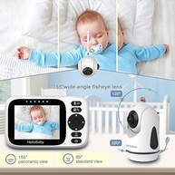 HelloBaby Monitor de Bebê com Tela IPS 3,2" | Controle Remoto Panorâmico, Visão Noturna Infravermelha e Conexão Sem Fio até 305m - imagem 5