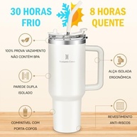 Romantic Crown Copo Térmico 1,18L com Canudo - Aço Inox 304, Tampa Herética e Alça para Viagem - imagem 3