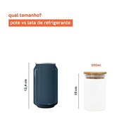Oikos - Kit 10 Potes de Vidro 250ml com Tampa de Bambu Hermética | Armazenamento Elegante e Durável - imagem 5