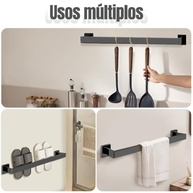 Kit Acessórios para Banheiro em Aço Inox 5 Peças - Toalheiro, Suporte Papel Higiênico e Ganchos - imagem 4