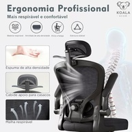 Cadeira de Escritório Ergonômica Premium para Home Office - Apoio Lombar, Reclinável e com Braços Dobráveis - imagem 5