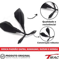 Retrovisor Kawasaki Z400 para Honda (5 Pontas) - Haste Fixa Longa [Par] - imagem 4