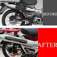 Protetor Térmico de Escape em Alumínio para Honda CT125 Trail 125 Hunter Cub (2020-2024) - Prata - imagem 4