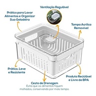 House Organizer Kit - 4 Organizadores 2,2L para Geladeira e Armário - Armazenamento Inteligente de Alimentos e Vegetais - imagem 5