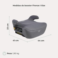 Assento Elevador Booster Firenze Cinza i-Size Infanti - Segurança e Conforto para Viagens - imagem 3