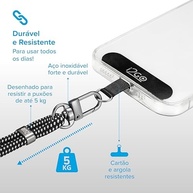 Cordão para Smartphone i2GO Preto com Cinza: Liberdade e Segurança para seu Celular - imagem 5