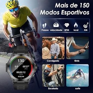 Smartwatch AURAFIT com Tela AMOLED 3,6cm, IA ChatGPT, IP68, Chamadas Bluetooth e 150+ Modos Esportivos - imagem 4