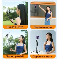 Tripé Bastão Selfie 1,70m 3 em 1 com Controle Bluetooth 360° | Ideal para Reels, TikTok e Gravações - imagem 5