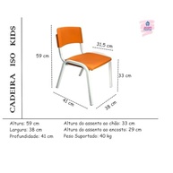 Conjunto Mesa Infantil com 4 Cadeiras Laranja - Ideal para Creches, Escolas e Atividades Recreativas - imagem 3