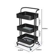 Carrinho Organizador em Aço com 3 Prateleiras - Ideal para Cozinha, Banheiro e Escritório | Alira Home - imagem 3