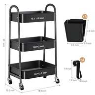 Carrinho Organizador com Rodas Bloqueáveis 3 Níveis - Ideal para Cozinha, Banheiro e Lavanderia - imagem 4