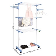 Varal de Chão 3 Andares Dobrável com Rodas - Ideal para Apartamentos e Espaços Pequenos - imagem 4