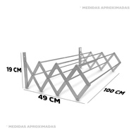Varal de Parede Sanfonado Retrátil em Alumínio – Ideal para Apartamentos e Espaços Pequenos - imagem 5