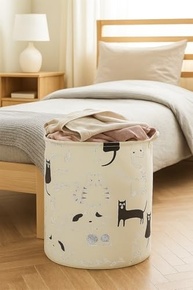Cesto Organizador Dobrável 20L com Estampa de Gatos - Ideal para Roupa Suja e Multiuso - imagem 5