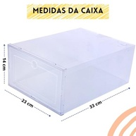 Kit 6 Caixas Organizadoras Transparentes Empilháveis para Sapatos - Ideal para Closet e Armário - imagem 2