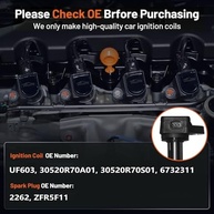 Kit 6 Bobinas de Ignição e Velas de Irídio para Honda Accord, Crosstour, Odyssey e Acura RL, TL, TSX 3.5L/3.7L - imagem 4