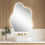 Espelho Decorativo com LED Bivolt 60x45cm - Design Orgânico Moderno com Iluminação Elegante - imagem 2