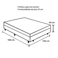 Cama Box Baú Casal com Pistão a Gás e Design Sintético Preto - Imperium do Sono - imagem 4