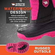 ArcticShield Botas de Neve Infantis Impermeáveis Aquecidas Confortáveis Duráveis Fácil de Calçar e Descalçar Inverno (Bebê/Criança Pequena/Criança Grande), rosa, 12 Little Kid - imagem 5