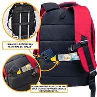 Mochila Masculina Feminina Notebook Anti Furto Reforçada Semi Impermeável Escolar Faculdade Trabalho Viagem Resistente Executiva Cabo De Aço Saída Usb SAÍDA Fone DE OUVIDO - imagem 3