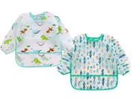 Babador Manga Longa Infantil - Kit 2 Unidades com Estampas Dino e Cactos - imagem 3