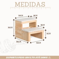 Escada Infantil de Madeira com Acabamento Laqueado - Segura e Estilosa para Quarto e Banheiro - imagem 3