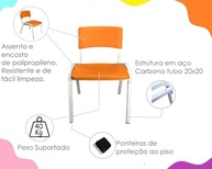 Conjunto Mesa Infantil com 4 Cadeiras Laranja - Ideal para Creches, Escolas e Atividades Recreativas - imagem 5