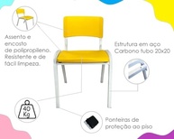 Conjunto Mesa e 4 Cadeiras Infantil Amarela - Ideal para Estudo e Brincadeiras - imagem 5