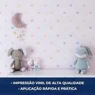 Adesivo Decorativo Infantil Corações Coloridos Lavável - Seguro e Fácil Aplicação para Quarto de Bebê - imagem 4