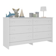 Cômoda Infantil 136cm com 6 Gavetas - Design Moderno e Espaçoso para Quarto de Criança - imagem 4