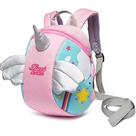 Mini Mochila com Guia de Segurança Infantil Lorben - Unicórnio Rosa - imagem 2