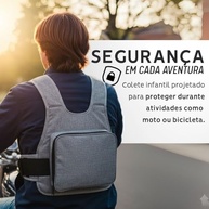 Colete de Segurança Infantil para Moto - Proteção Confortável e Ajustável para Passeios com Criança - imagem 3