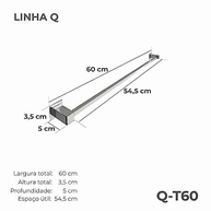 Toalheiro de Inox 60cm para Banheiro e Lavabo | Modelo Q-T60 - imagem 4