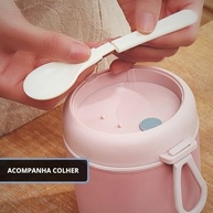 Pote Térmico Rosa 530ml com Colher - Aço Inox para Frutas, Sopas e Refeições Práticas - imagem 5