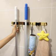 LUMAI Suporte de Vassoura Rodo Aço Inox 304 com 7 Ganchos – Organizador de Parede Elegante e Resistente - imagem 3