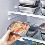 Pacote com 5 Recipientes de Aço Inoxidável com Tampas Transparentes - Organize sua Cozinha com Estilo e Segurança - imagem 4