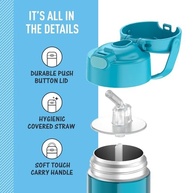 Garrafa Térmica Infantil Funtainer Thermos 355ml - Aço Inoxidável Azul-Petróleo - imagem 5