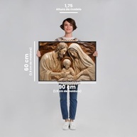 Quadro Decorativo Sagrada Família - 60x90cm em Madeira com Vidro - Design Religioso Inspirador - imagem 4