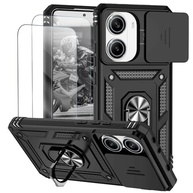 Capa Xiaomi Poco X7 Pro 5G Premium: Proteção Total com Janela Deslizante e Suporte Integrado - Preto - imagem 2