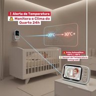 Babá Eletrônica com Tela LCD 3.5", Visão Noturna, Áudio Bidirecional e Monitoramento Inteligente - imagem 5