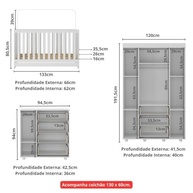 Quarto Infantil Completo com Berço 3 em 1 Multimóveis – Solução Inteligente com Colchão Incluso - imagem 4
