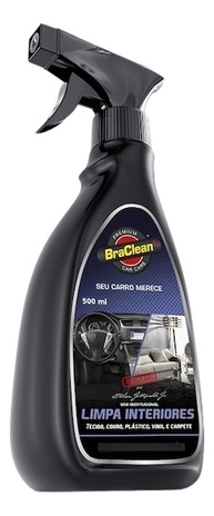 Limpa Interiores Automotivo Spray Cerâmico BraClean 500ml: Brilho e Proteção Duradoura - imagem 1