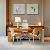 Cadeira Milão Interlocutor Base Fixa Giratória em Couro Premium (Branco Natural) - Design Sofisticado e Conforto Ergonômico - imagem 4