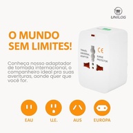 Kit 2 Adaptadores de Tomada Universal Viagem Internacional Bivolt - 150 Países - imagem 5