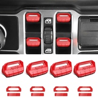 Capa Botão Interruptor Janela Jeep Wrangler JL JLU & Gladiator JT 2018-2025 - Vermelho Premium - imagem 1