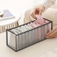 Organizador de Gavetas com 11 Divisórias - Tecido Dobrável para Meias e Roupas Íntimas (Cinza) - imagem 4