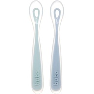 Kit 2 Colheres em Silicone Fase 1 Azul - Buba | Introdução Alimentar Segura e Confortável - imagem 2