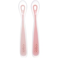 Kit 2 Colheres em Silicone Buba Fase 1 Rosa - Segurança e Conforto na Introdução Alimentar - imagem 2