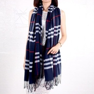 Cachecol Longo Feminino Xadrez Pashimina Sintética Melhores Presentes Inverno - imagem 5