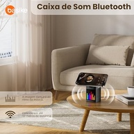 Carregador Magnético 3 em 1 Basike 15W: iPhone, Apple Watch e AirPods com Bluetooth e Despertador - imagem 4